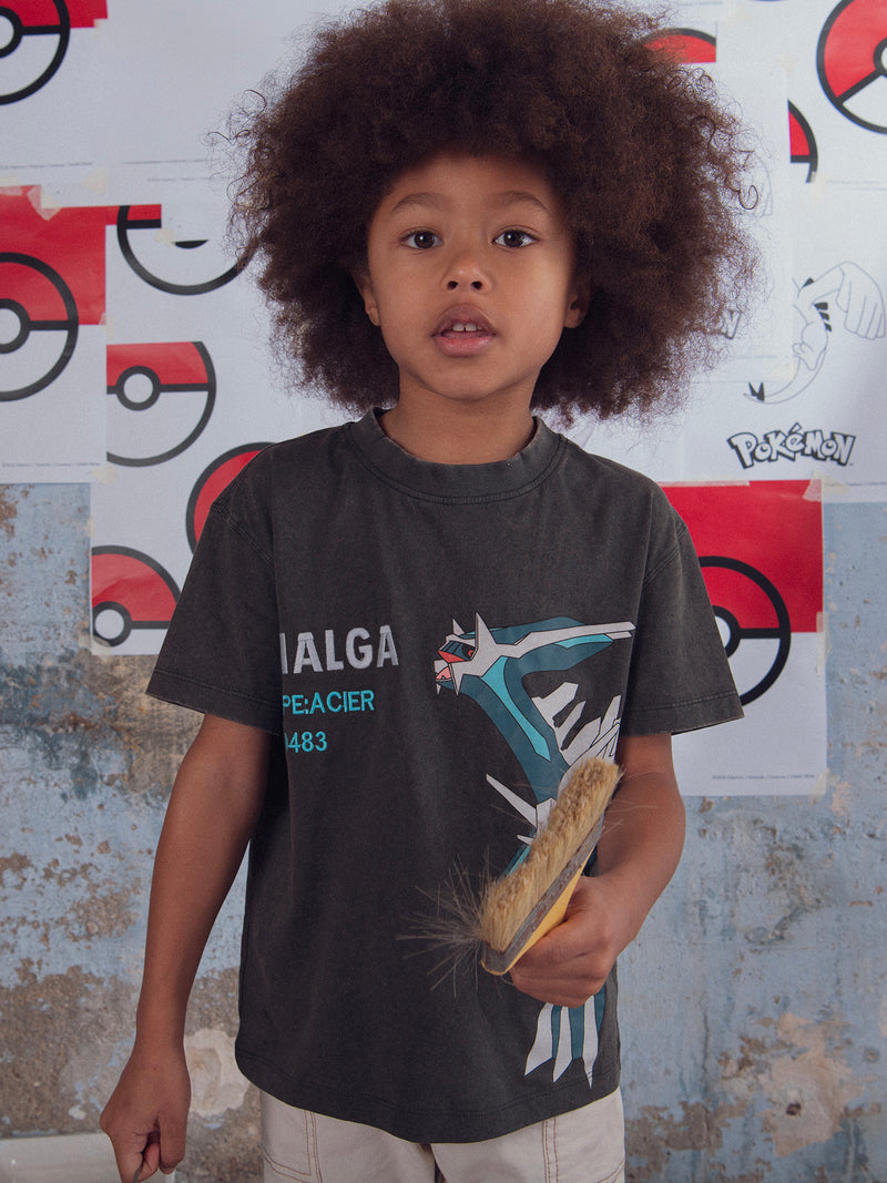 T-shirt gris animation Pokémon Dialga