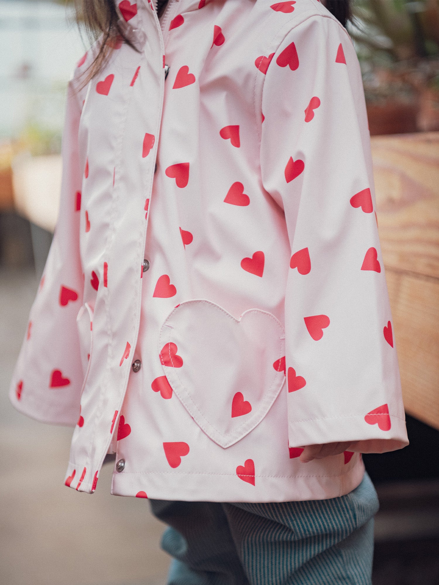Imperméable rose imprimé cœurs pour bébé fille