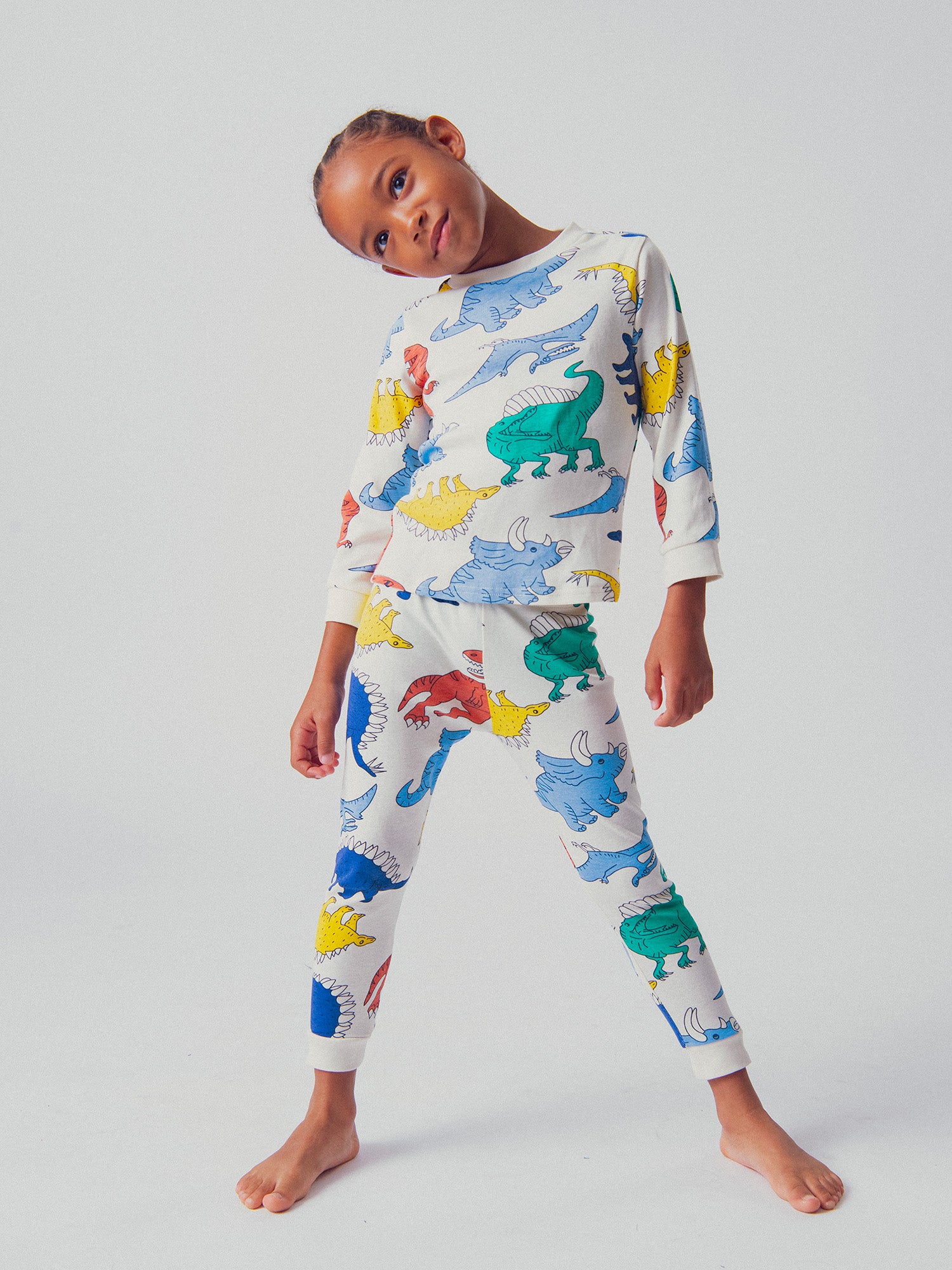 Pyjama écru imprimé all-over dinosaure pour garçon