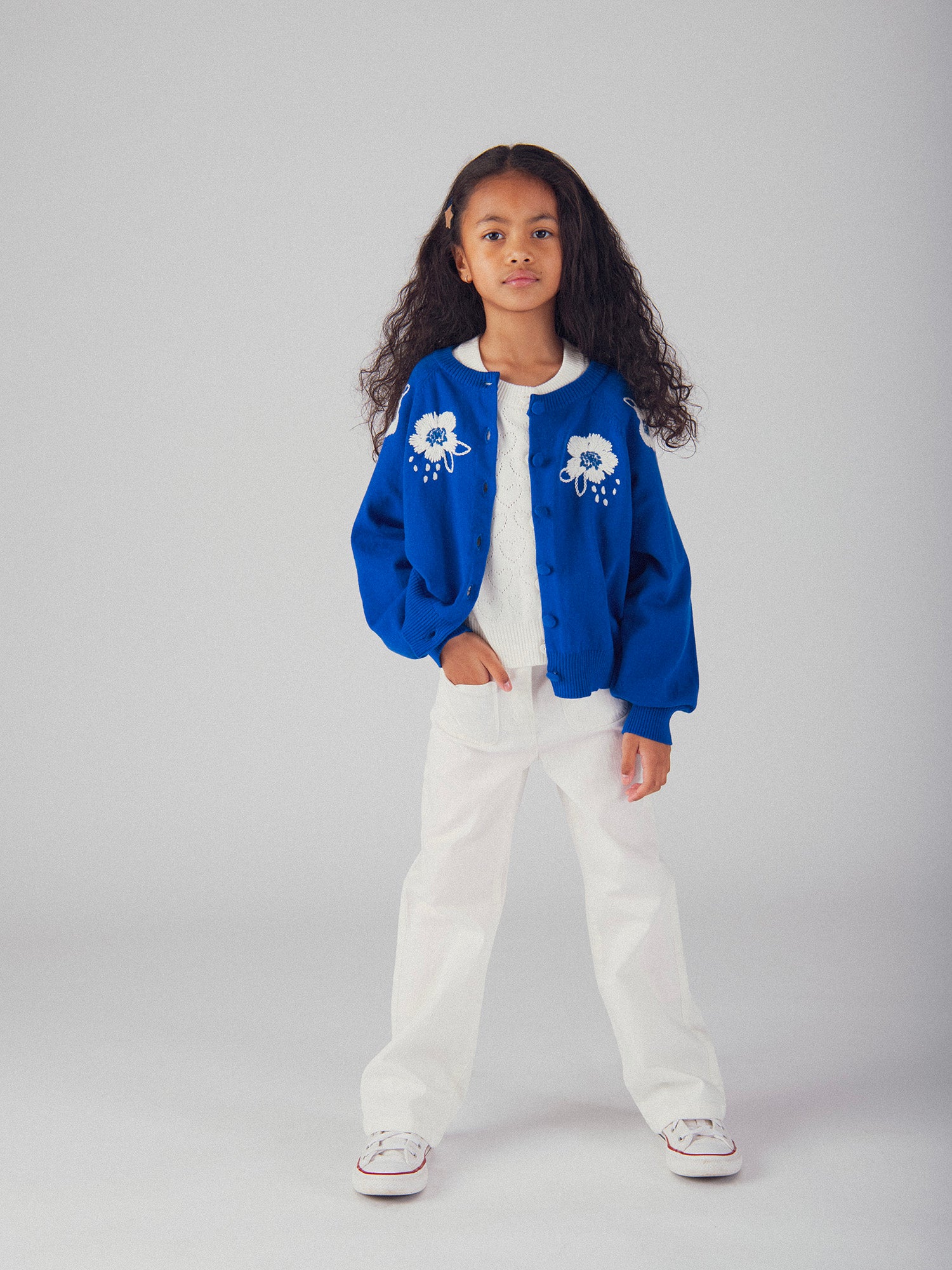 Pantalon blanc cassé à poches pour fille