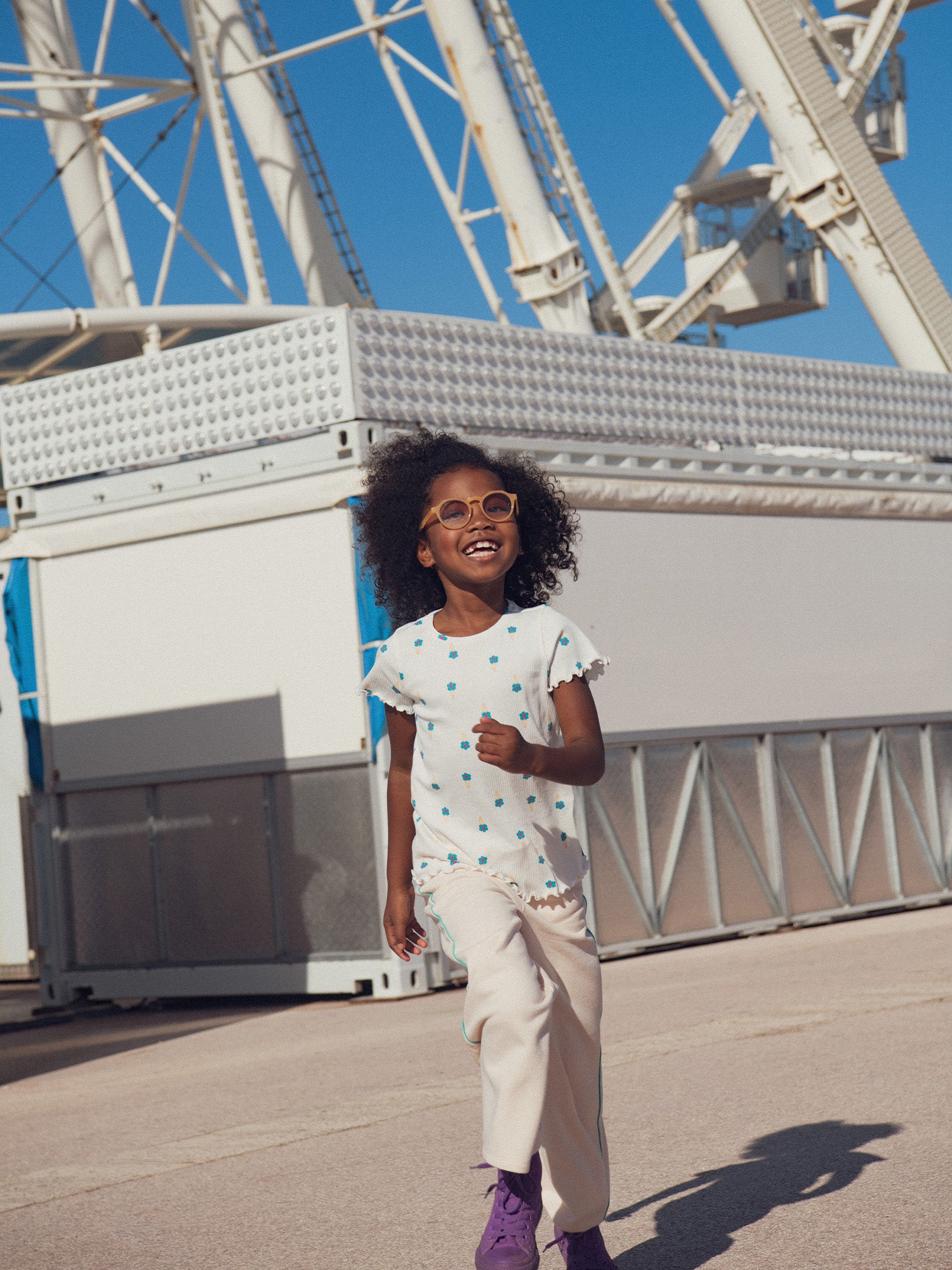 Pantalon en molleton rose pour fille