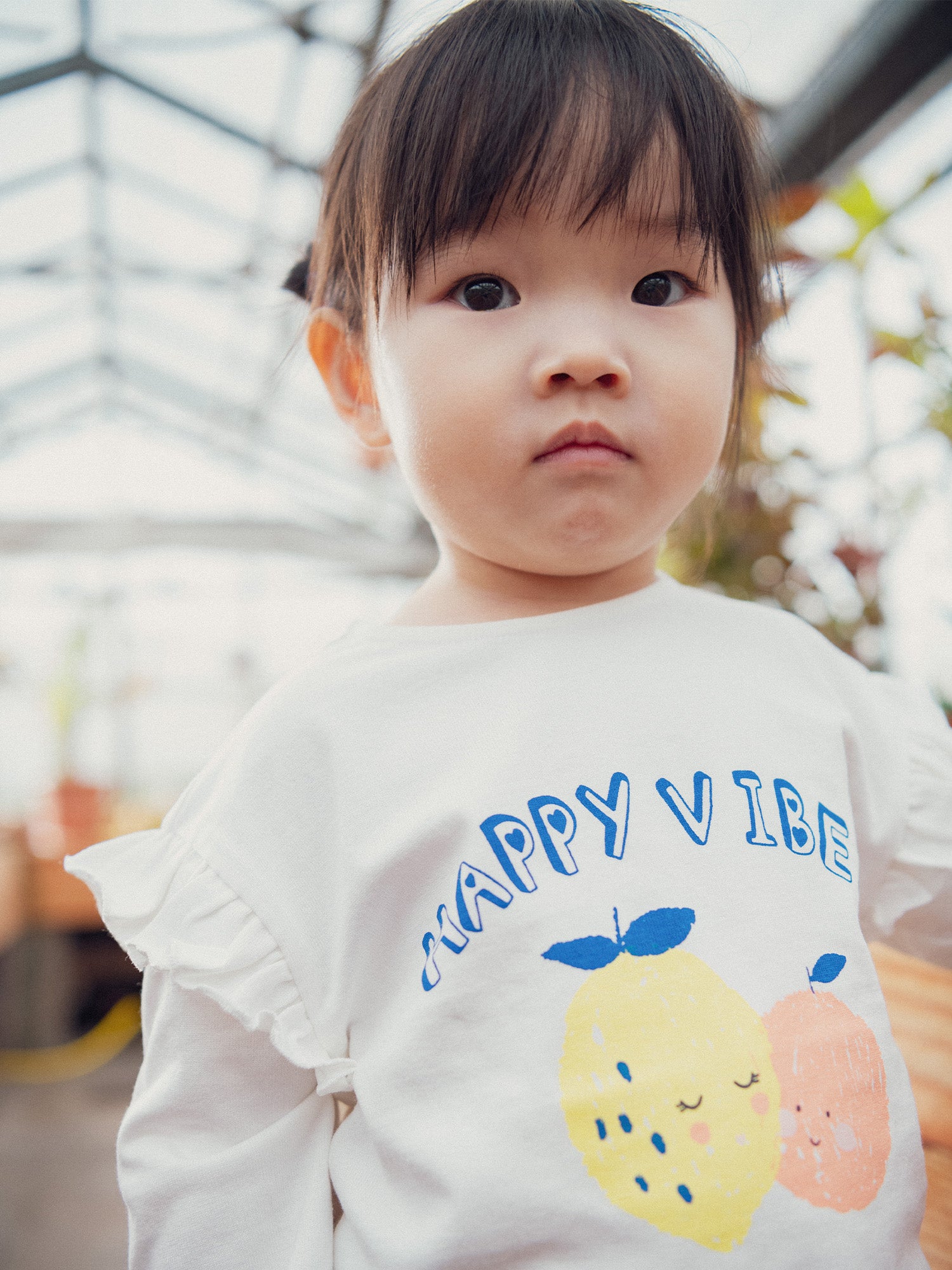 T-shirt à manches volantées motif fruit pour bébé fille