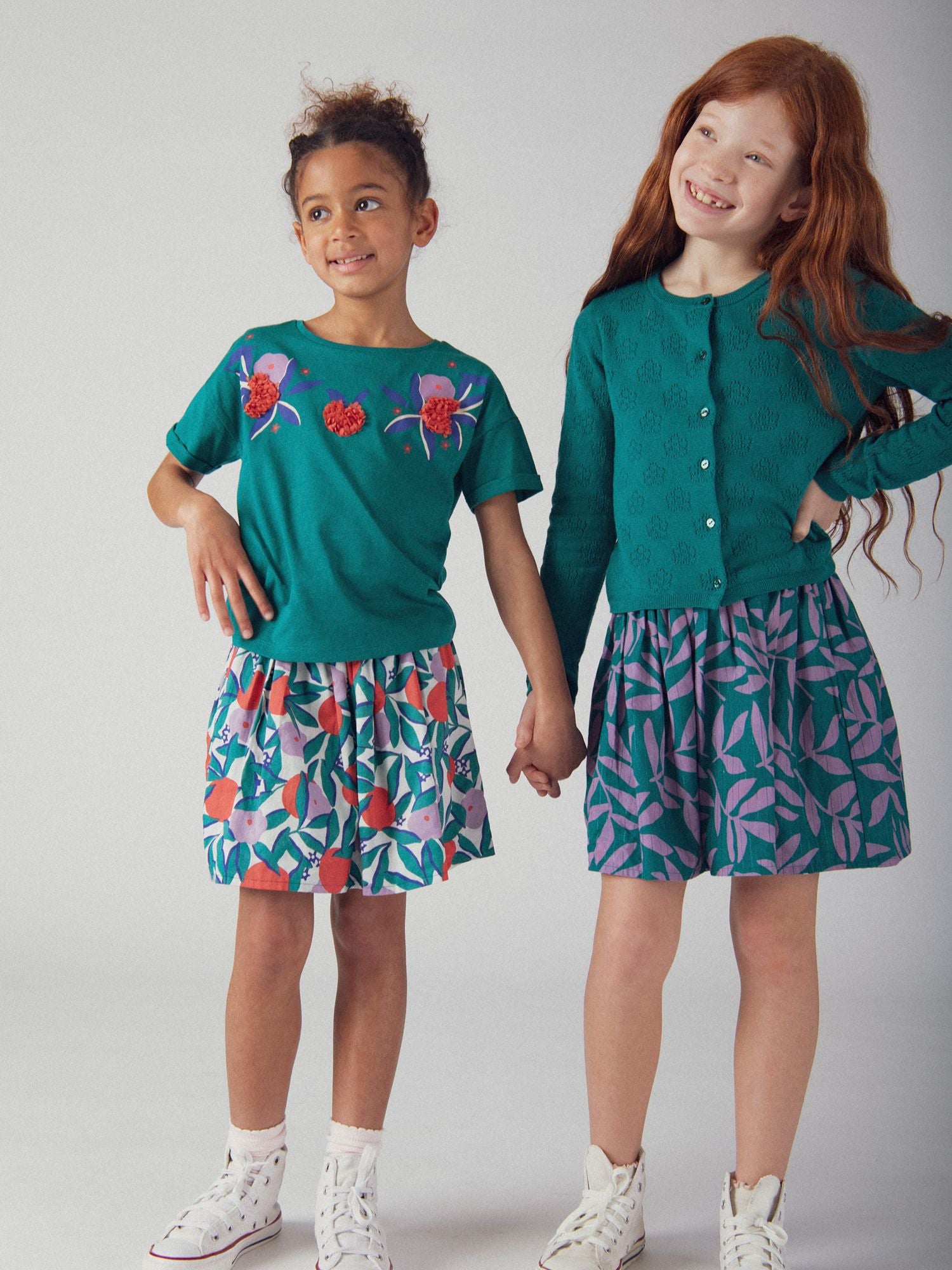 Jupe réversible à imprimé floral pour fille