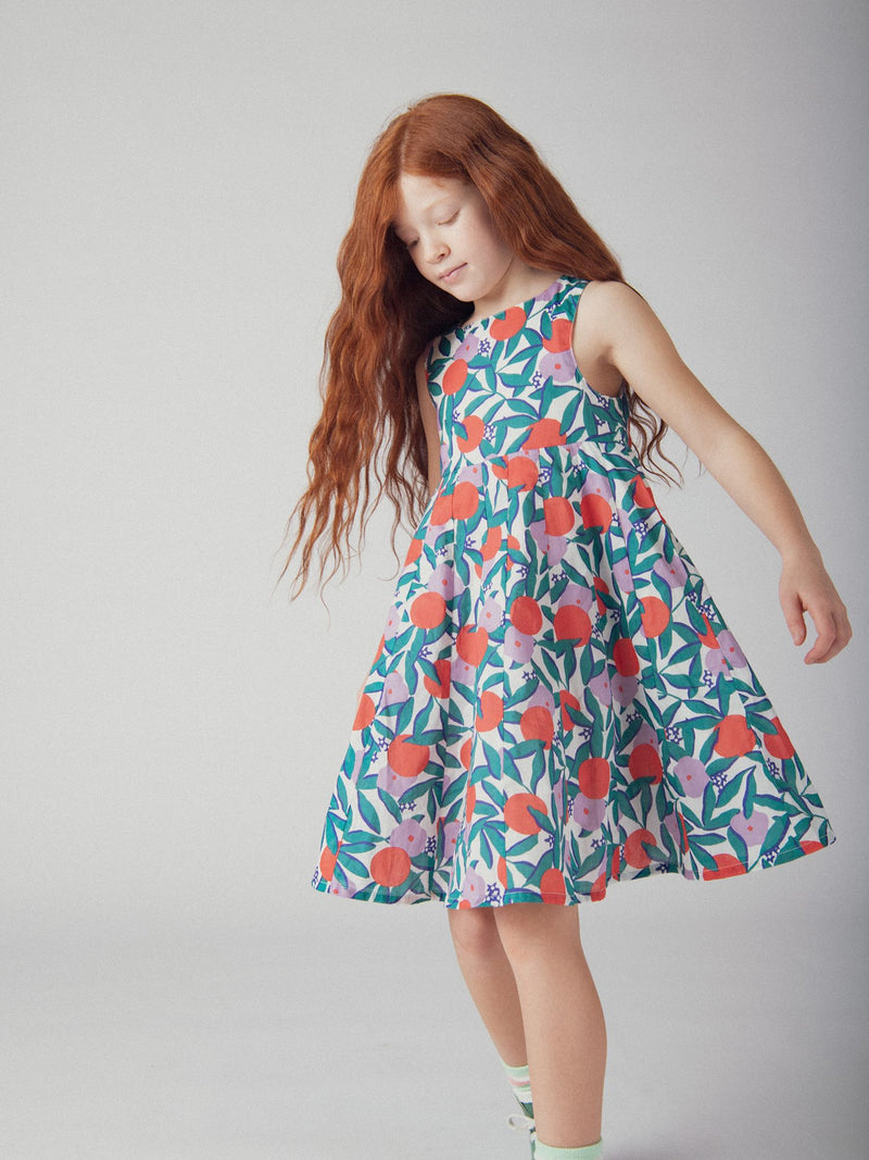 Robe sans manches à imprimé floral pour fille