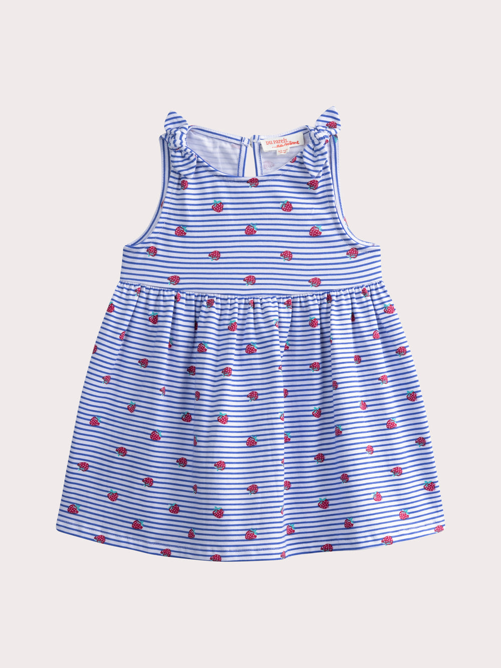 Robe à rayures fraises pour bébé fille