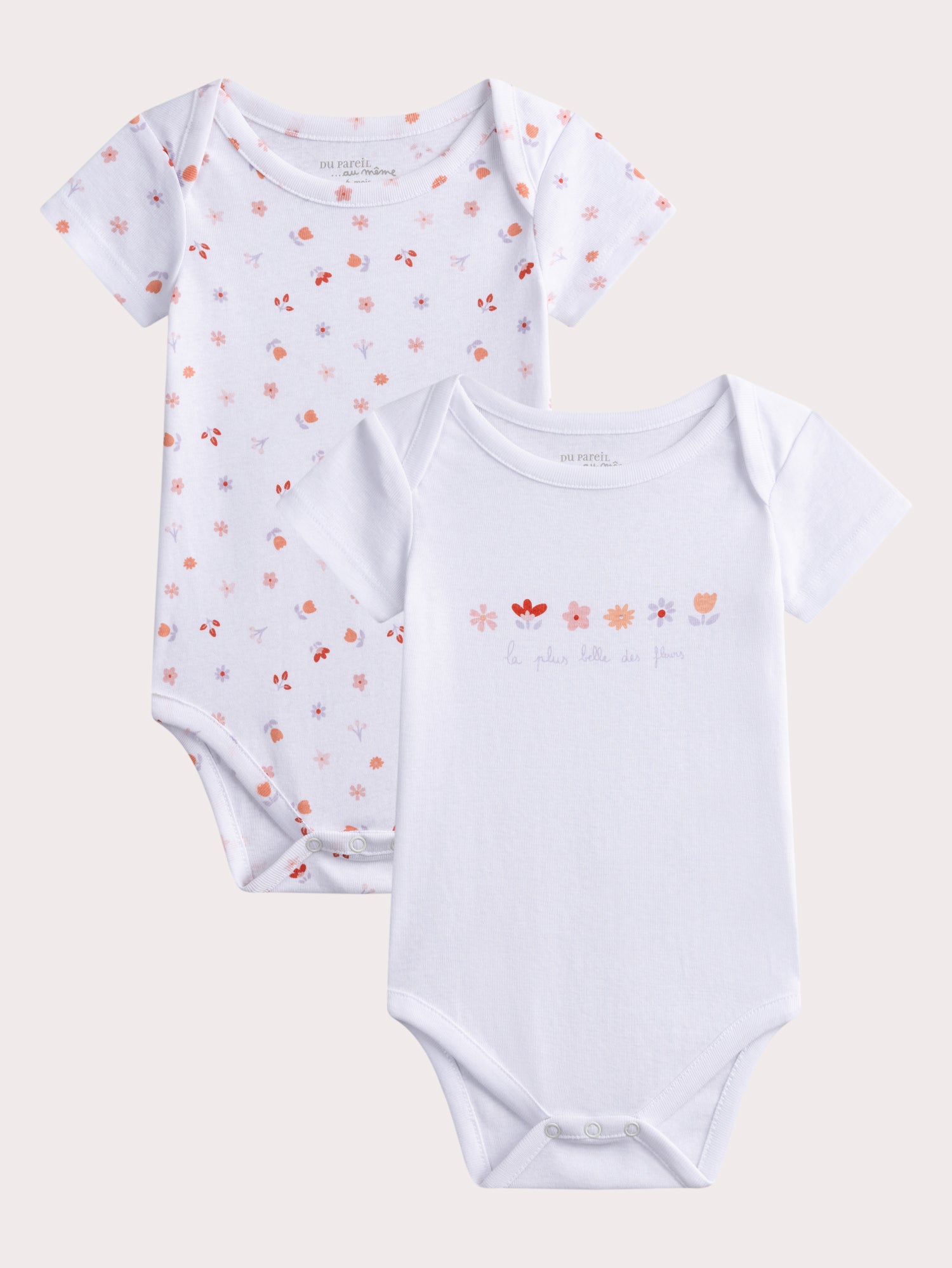 Body Lingerie Imprimé Fleurs Lot De 2 Pour Bébé Fille - 1m - Du Pareil Au Même