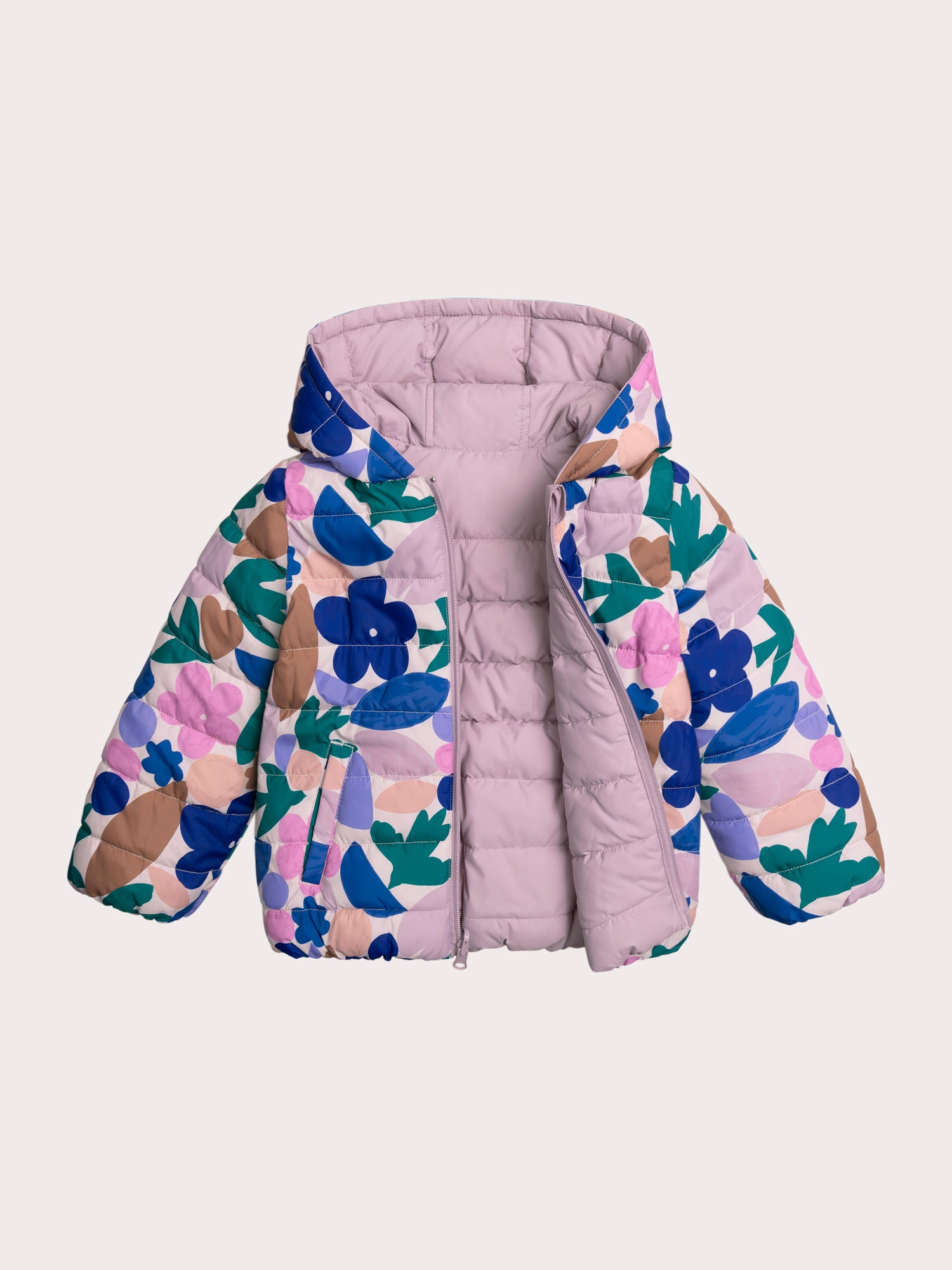 Doudoune lilas imprimée réversible