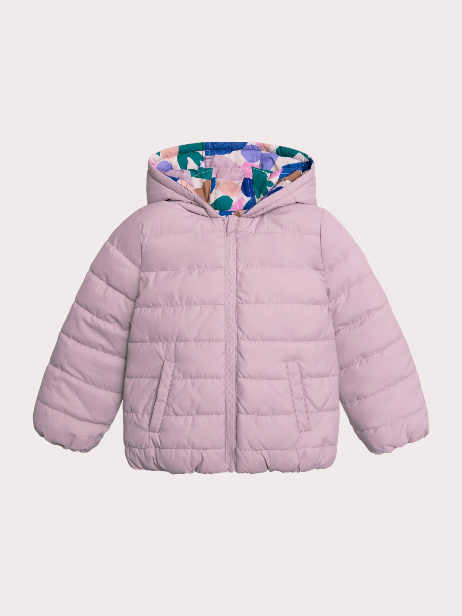Doudoune lilas imprimée réversible