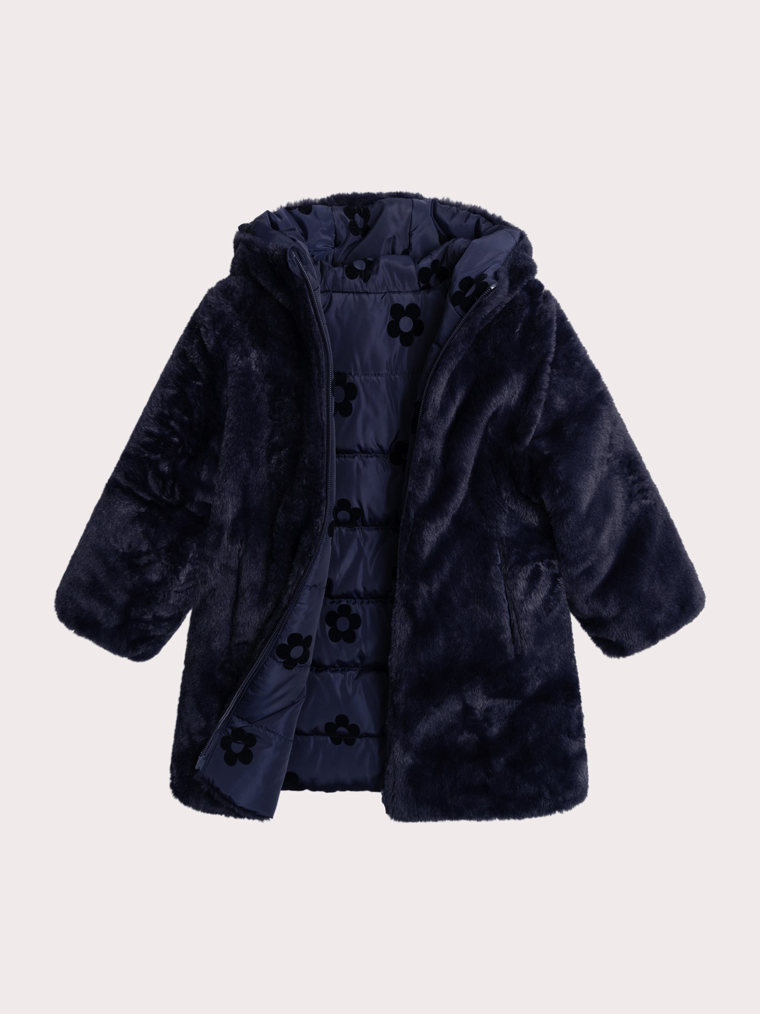 Manteau réversible bleu foncé