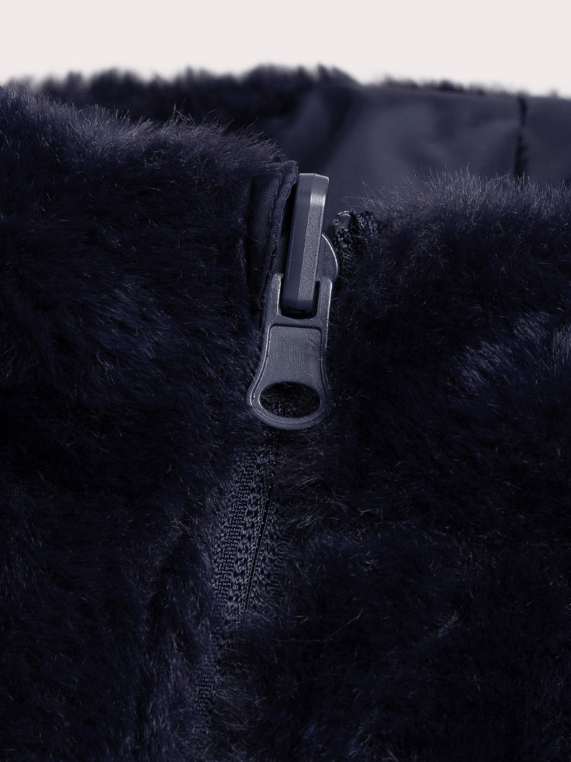 Manteau réversible bleu foncé
