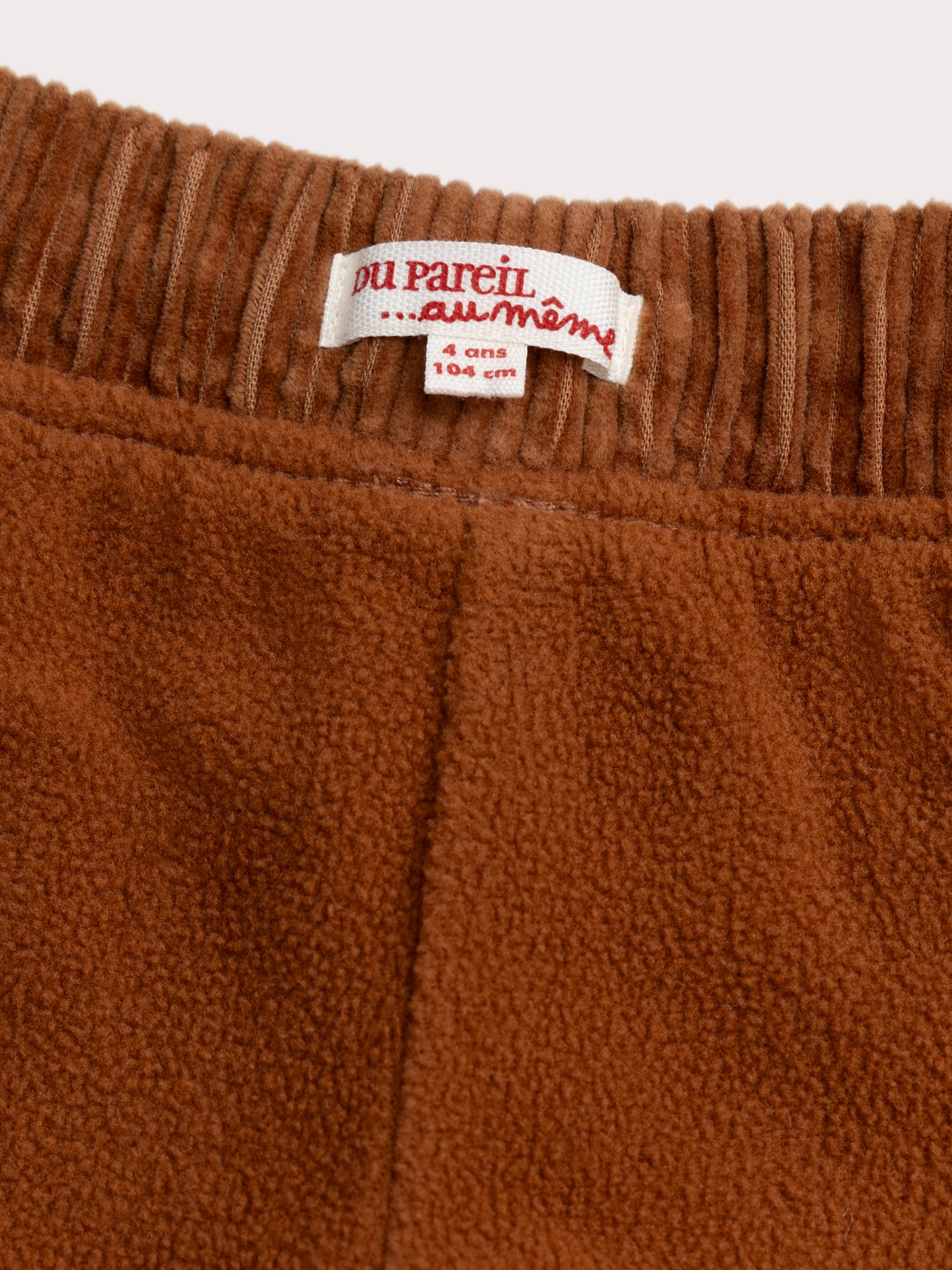 Pantalon caramel en velours côtelé double chaud