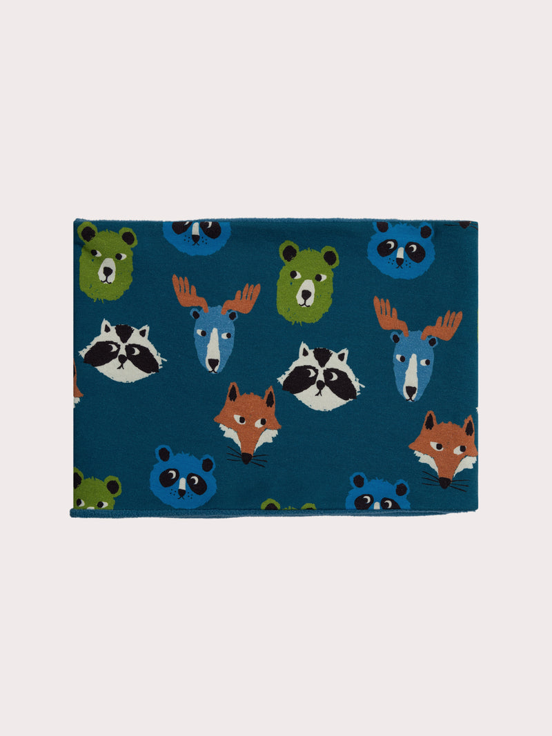 Snood bleu motif fantaisie pour garçon