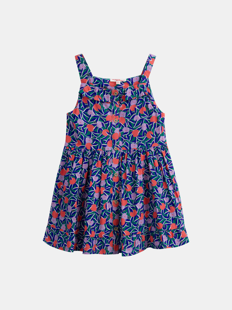 Robe à bretelles et imprimé floral pour fille