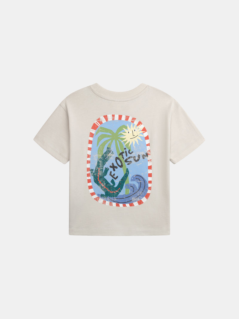 T-shirt beige animation exotic sun pour garçon