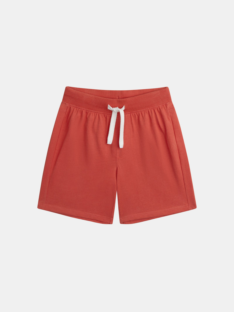 Ensemble t-shirt écru et short rouge avec animation pour garçon