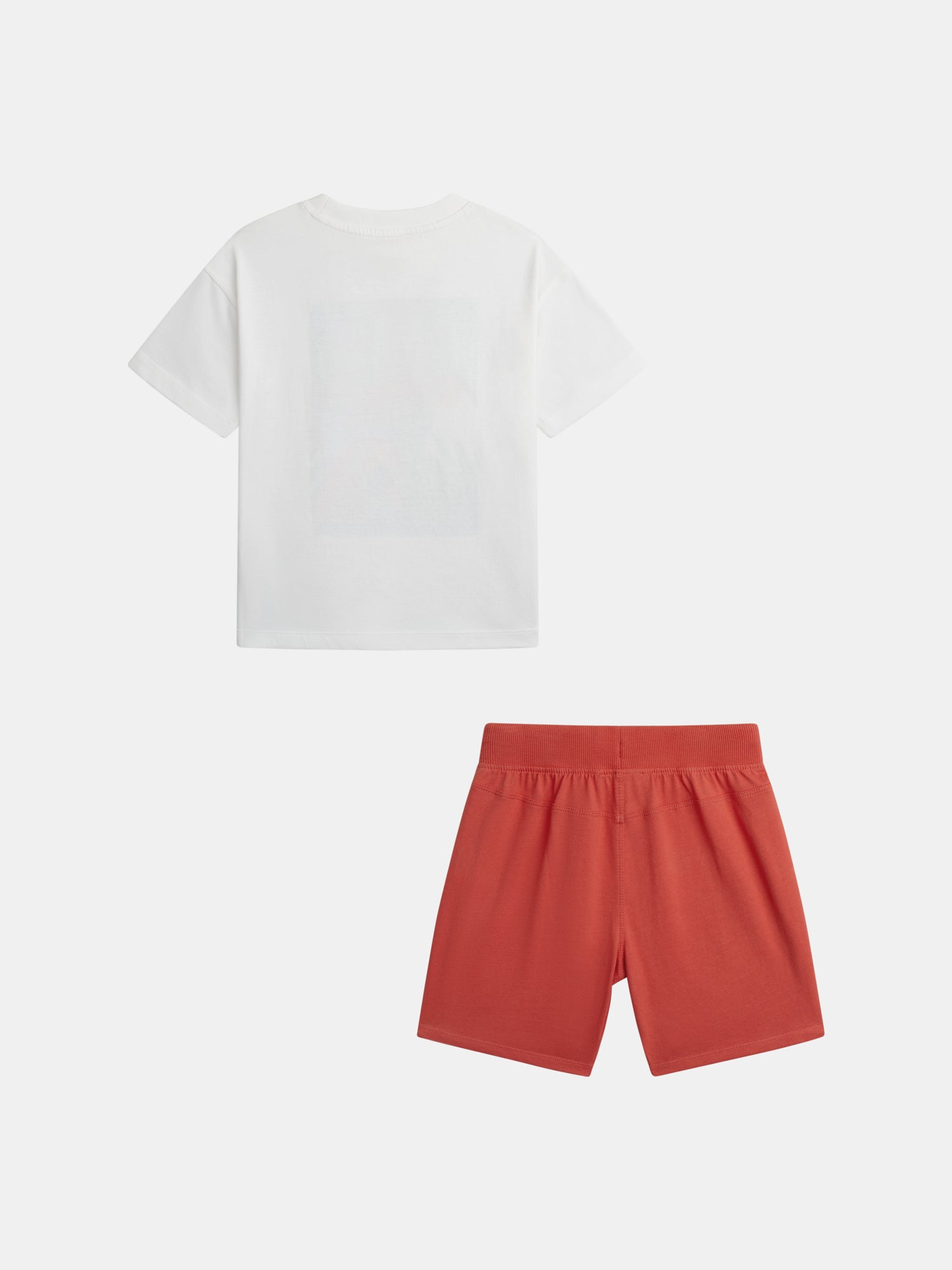 Ensemble t-shirt écru et short rouge avec animation pour garçon