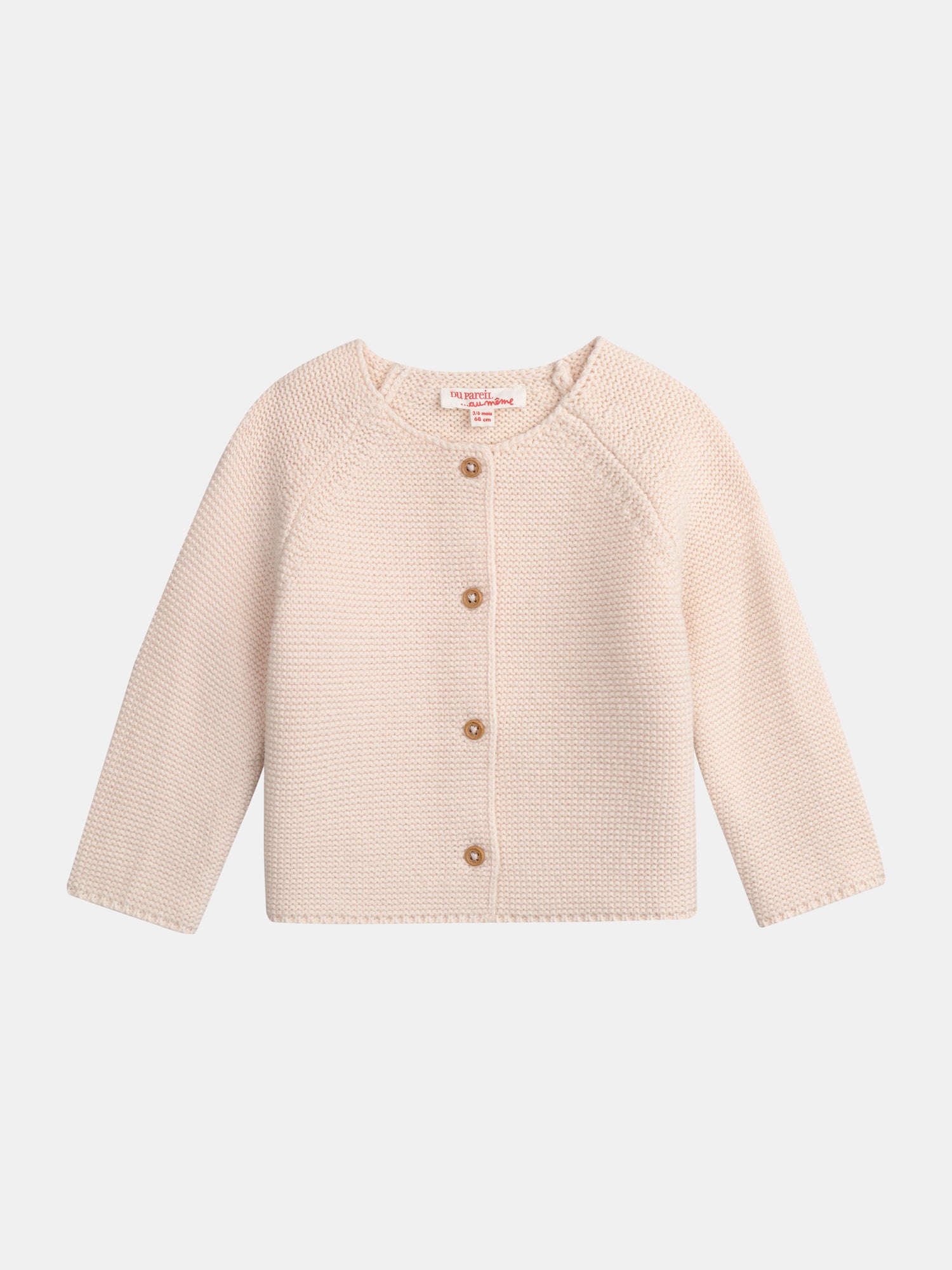Cardigan en tricot rose poudré pour bébé fille