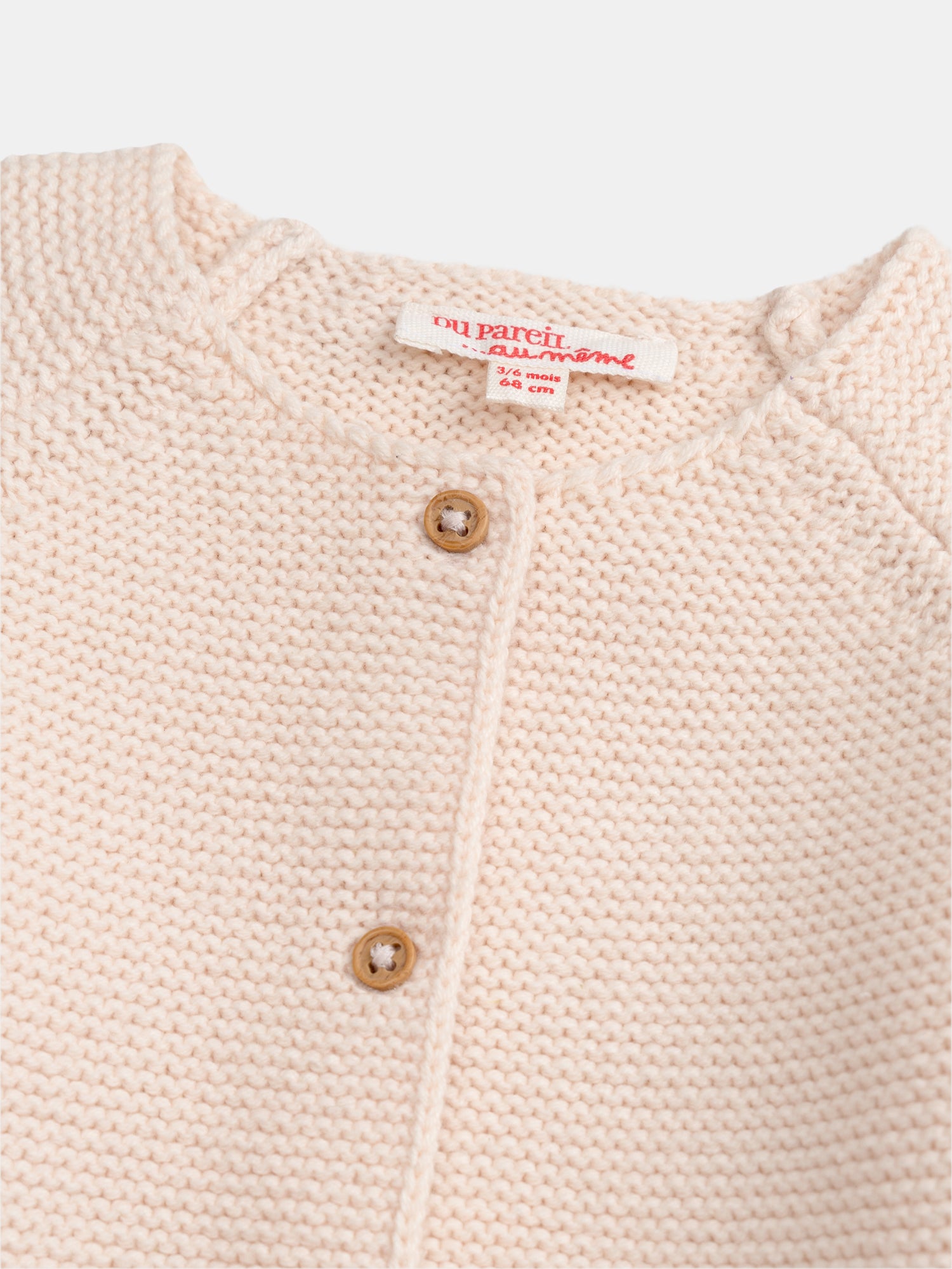 Cardigan en tricot rose poudré pour bébé fille