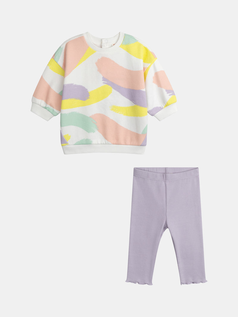 Ensemble imprimé  coloré pour bébé fille