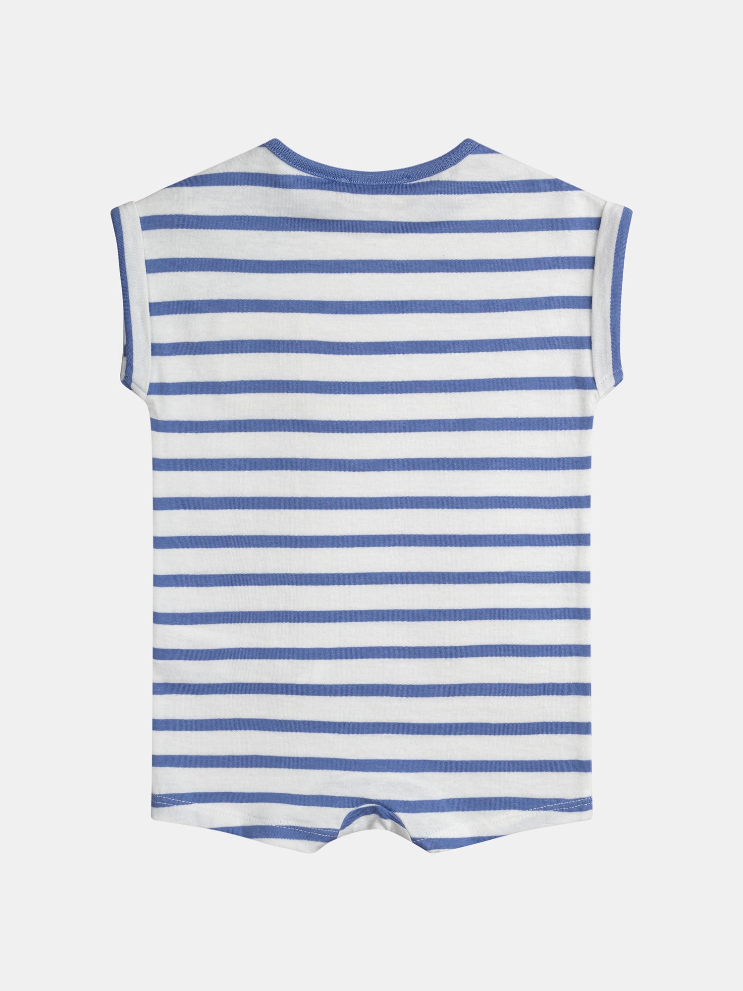 Combinaison bleu et blanc rayée avec poche ananas pour bébé garçon