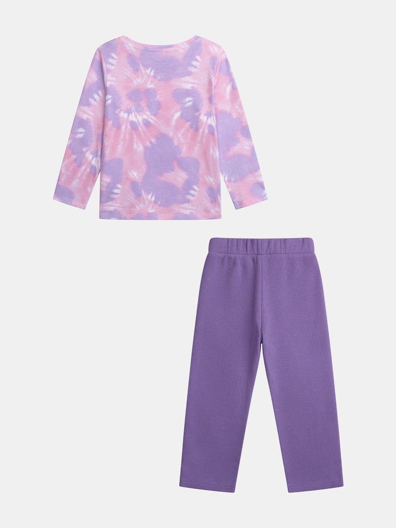 Pyjama tie-dye violet à motif "Poney Skateboarding Fever" pour enfant fille