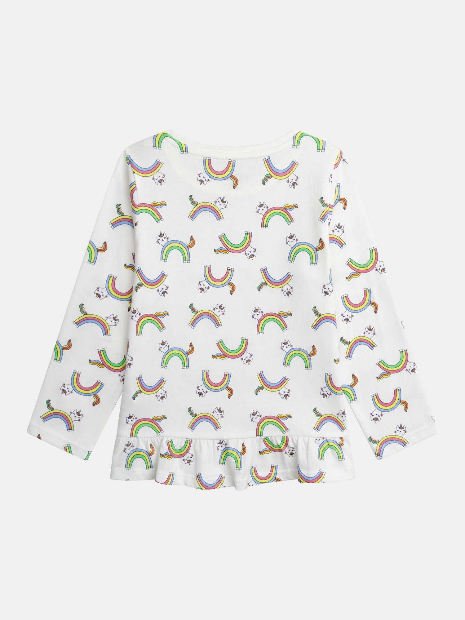 Pyjama long imprimé arc-en-ciel pour enfant fille