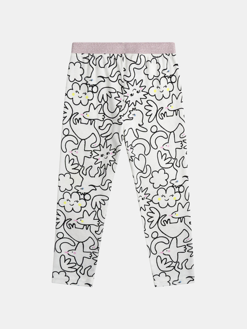 Pyjama écru long avec imprimé intégral "DREAM" pour enfant fille