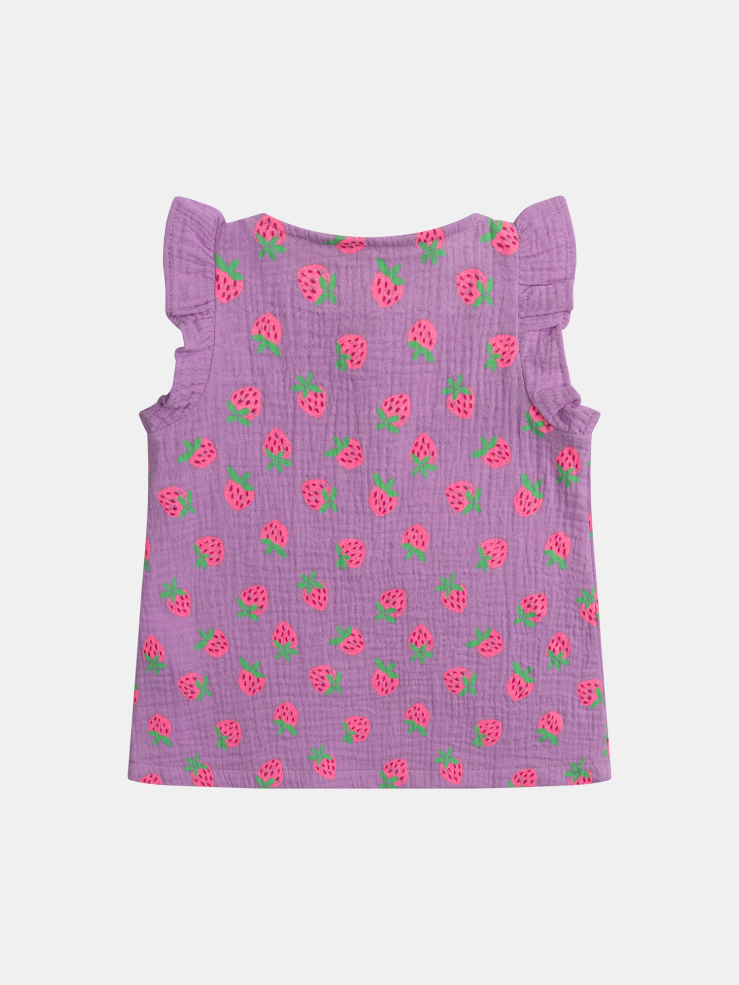 Pyjama court violet imprimé "Fraises Gourmandes" pour enfant fille