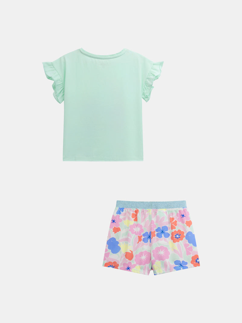Pyjama court phosphorescent imprimé "Exotic Mood" pour enfant fille