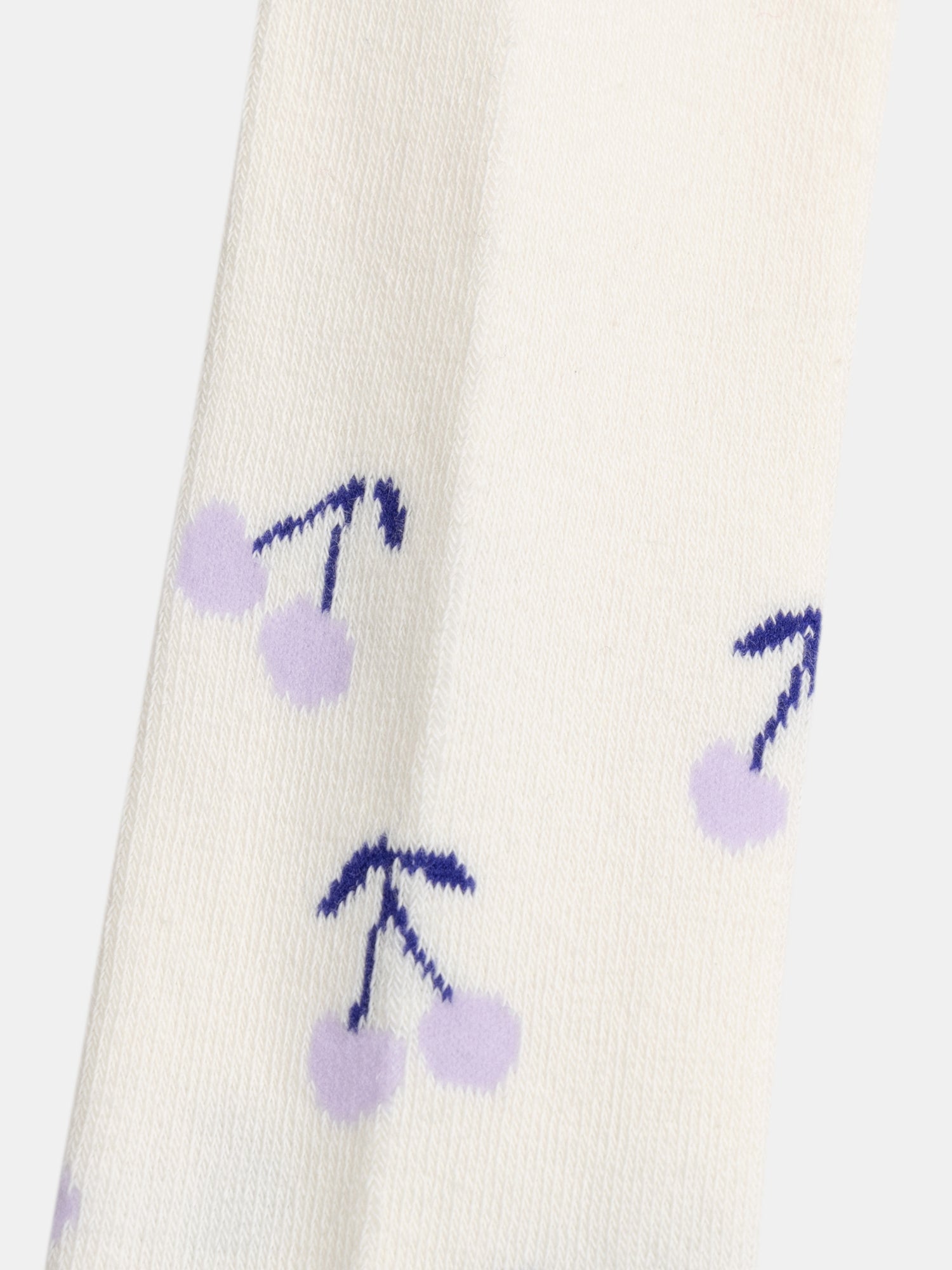 Collants écru à motif cerises pour fille