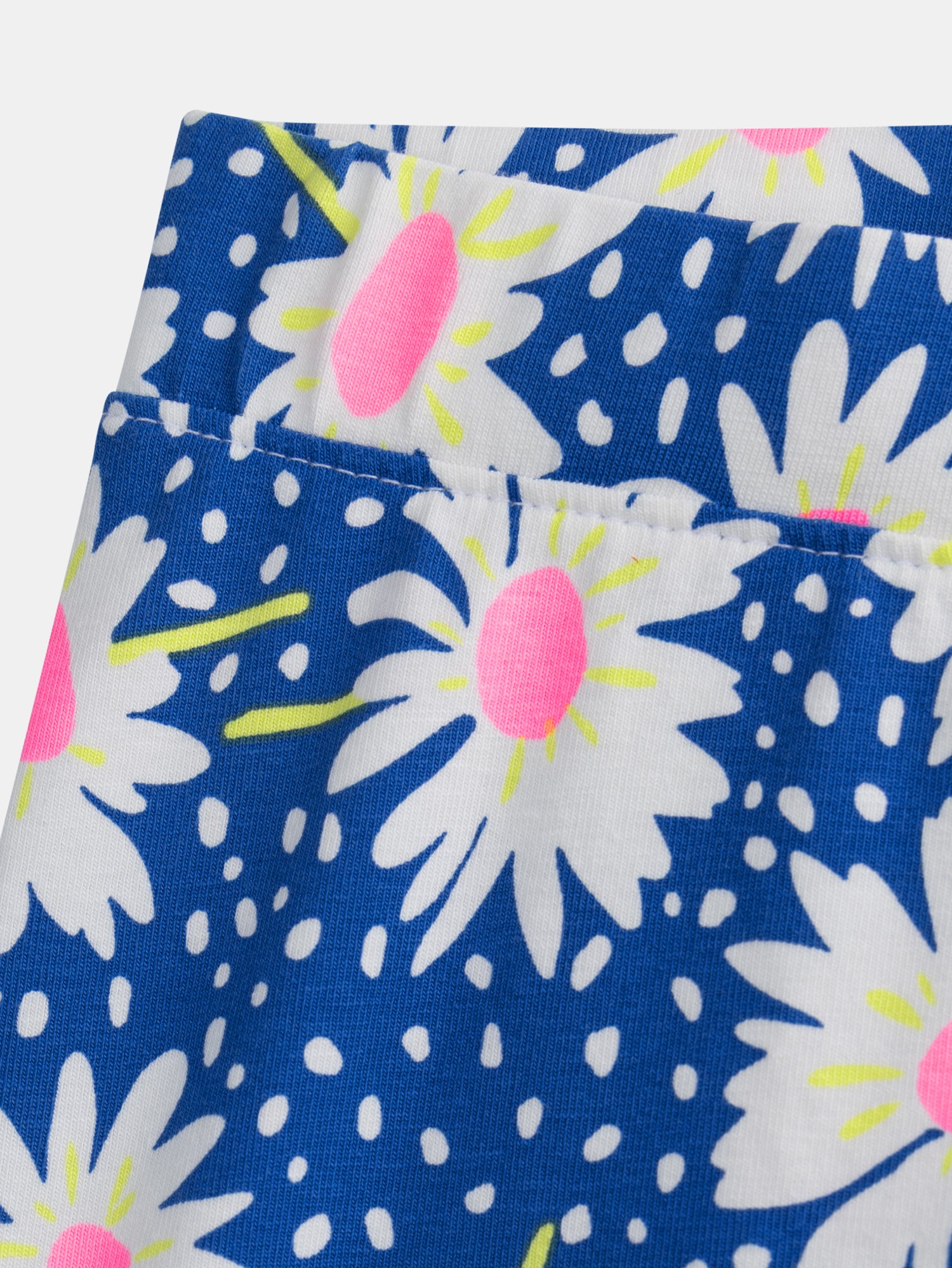 Cycliste bleu à fleurs pour fille