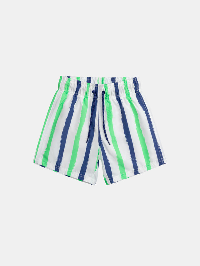 Short de bain rayé pour garçon