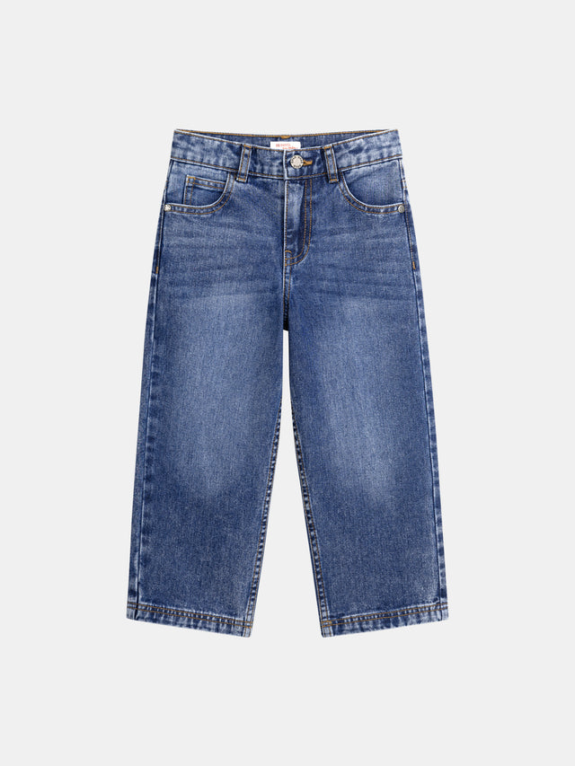 Jean en denim bleu ample à poches pour garçon