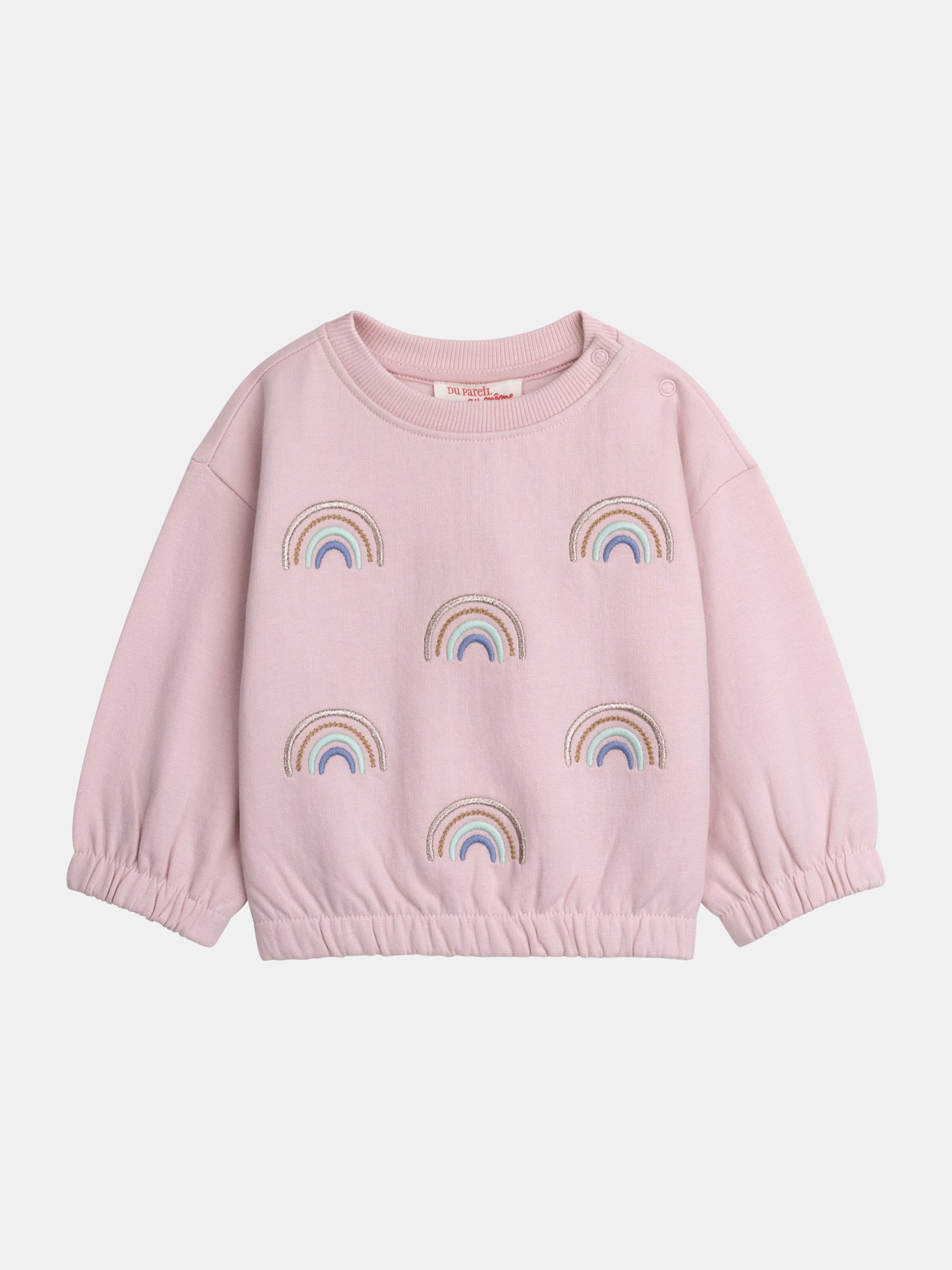 Ensemble sweat et pantalon rose "RAINBOW" pour bébé fille