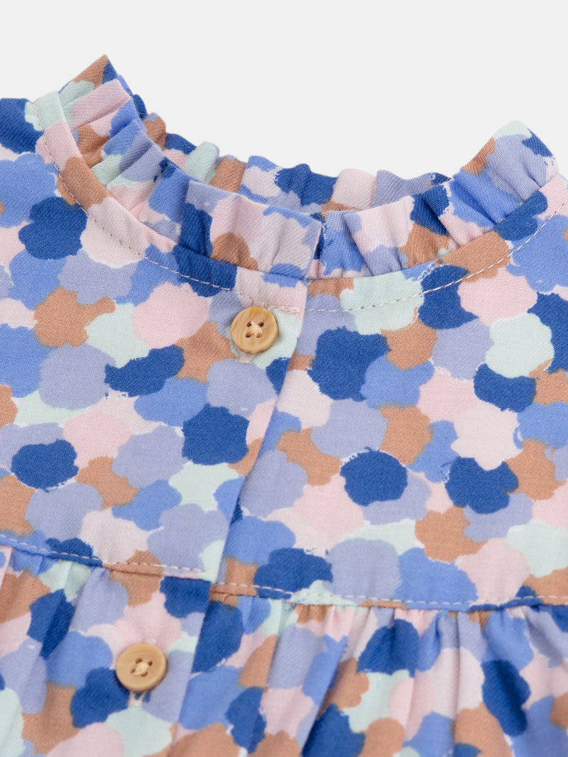 Robe imprimée à col volanté pour bébé fille