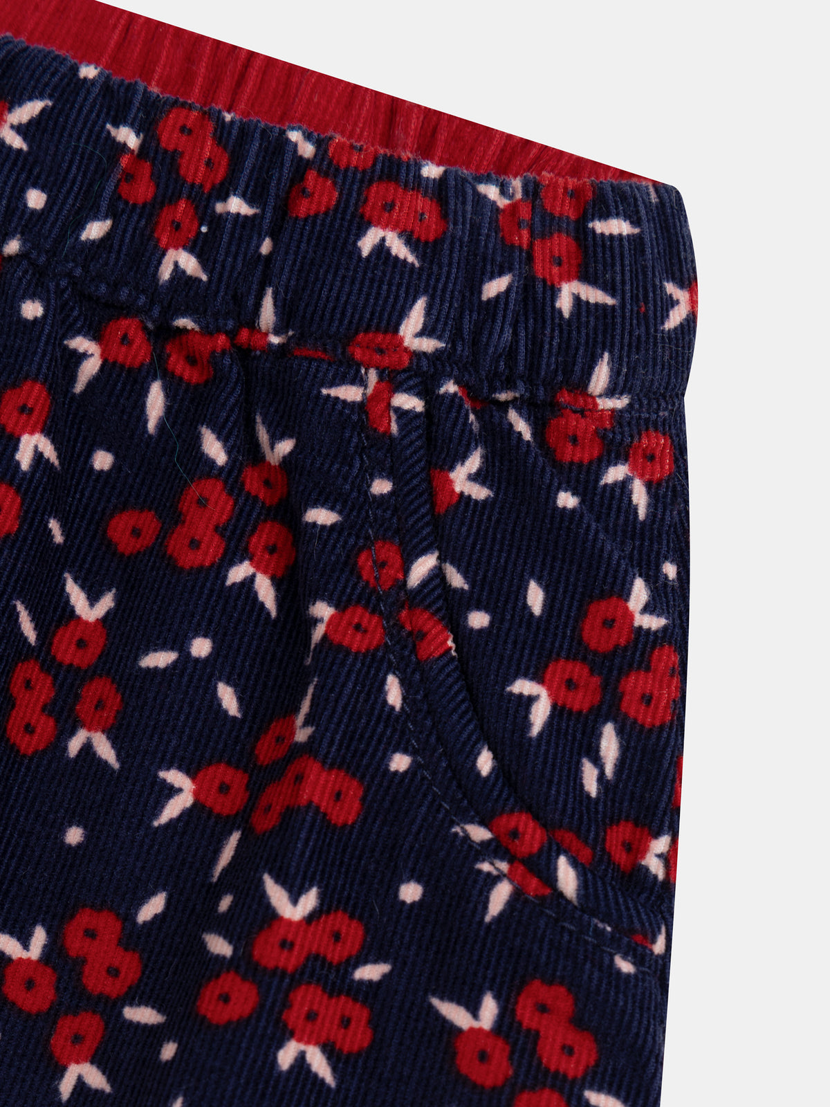 Pantalon réversible en velours côtelé pour bébé fille