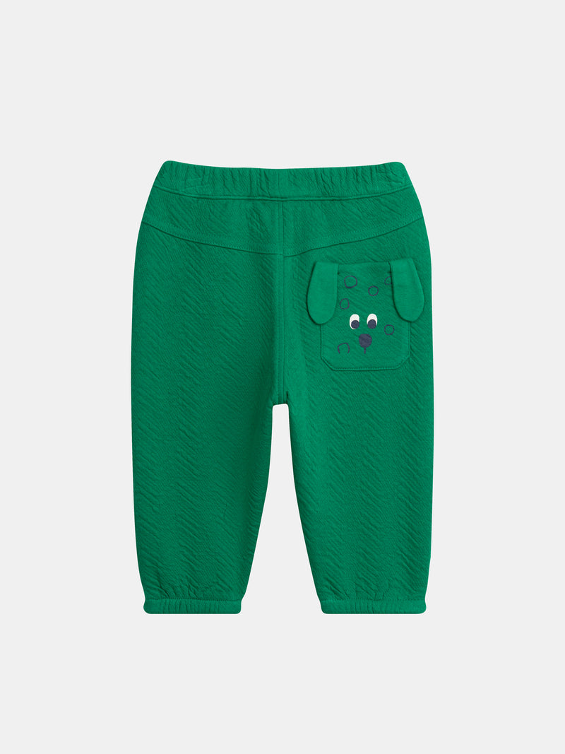Pantalon vert gazon "ARTY SCHOOL" pour bébé garçon