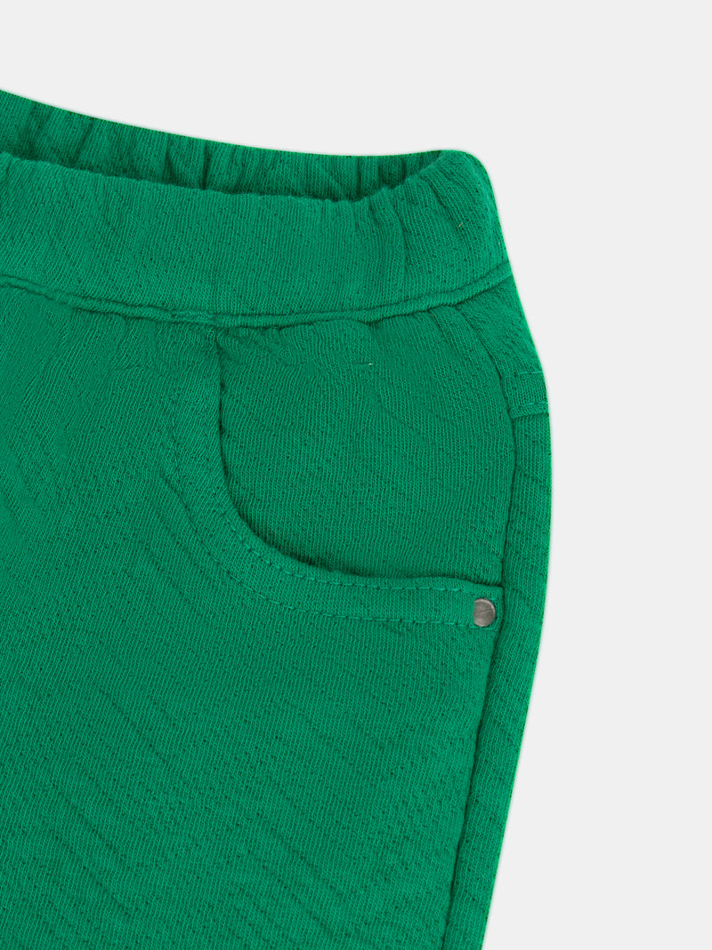 Pantalon vert gazon "ARTY SCHOOL" pour bébé garçon