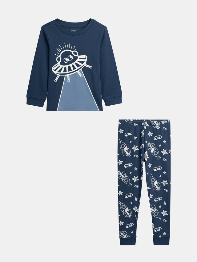 Pyjama 2 pièces imprimé "Spatial phosphorescent"  pour bébé garçon
