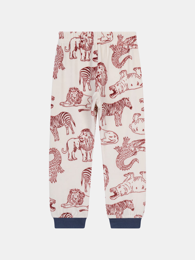 Pyjama 2 pièces en velours imprimé intégral savane pour enfant garçon