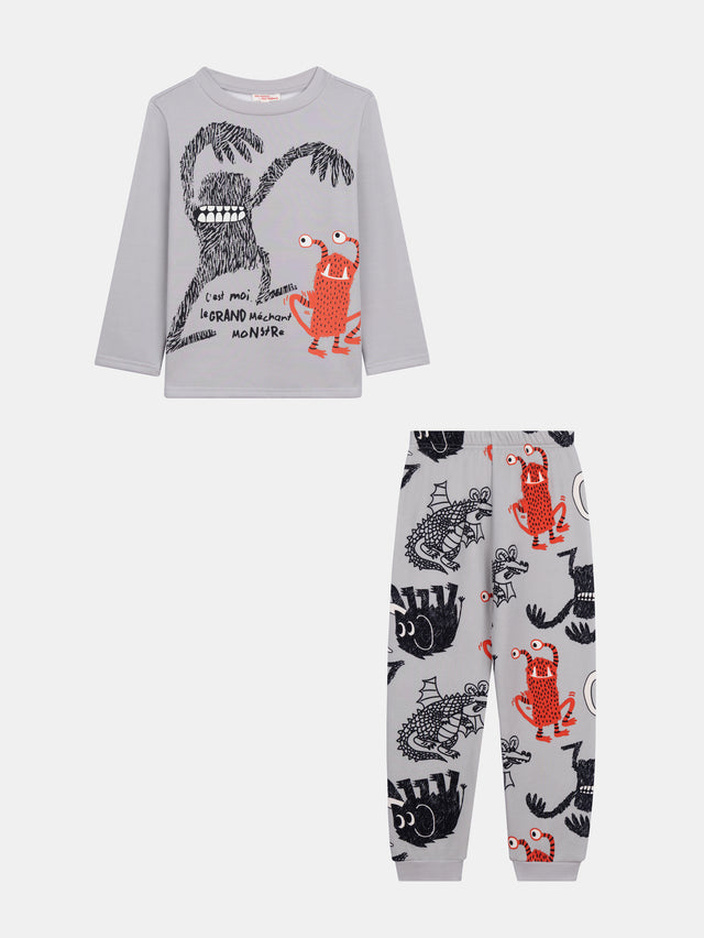 Pyjama 2 pièces en molleton  "MONSTERS" phosphorescent pour enfant garçon