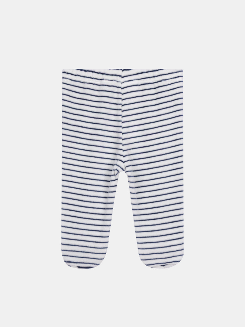 Pyjama 2 pièces en velours dinosaure et rayures pour bébé garçon