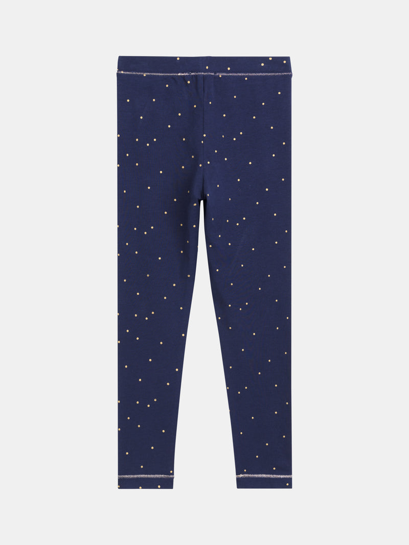 Legging bleu marine a poids pour fille