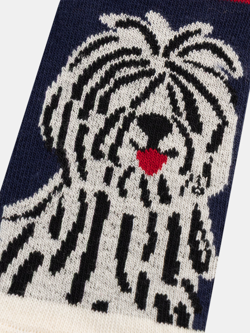 Chaussettes à rayures et motif chien pour garçon