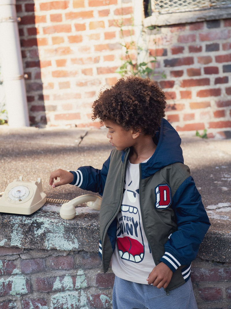 Blouson colorblock à capuche pour garçon