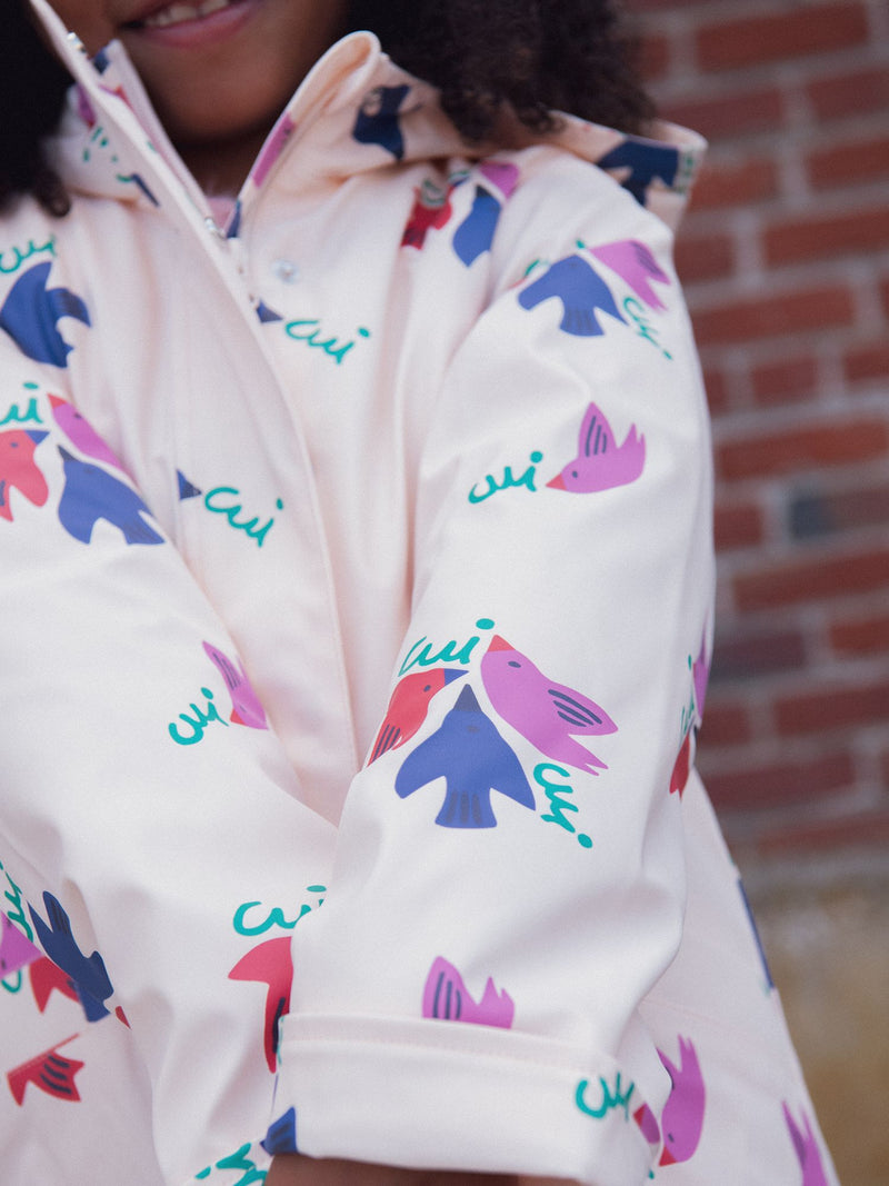 Imperméable à imprimé oiseaux pour fille