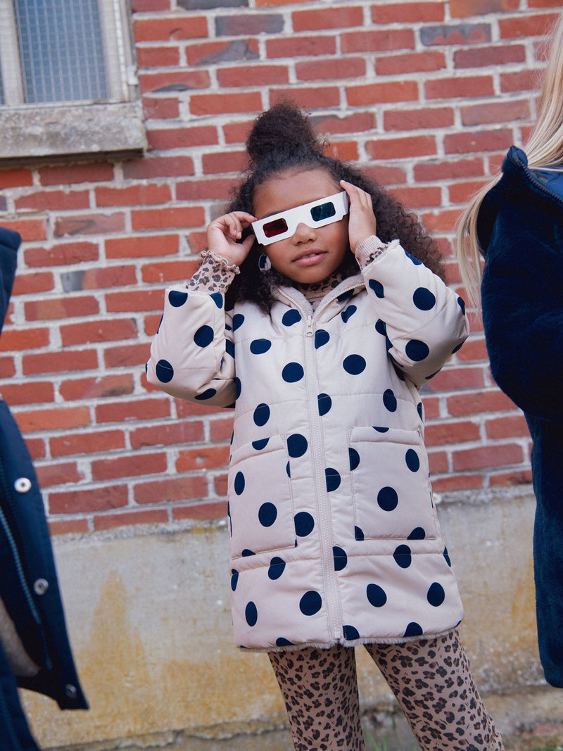 Parka réversible a pois pour fille