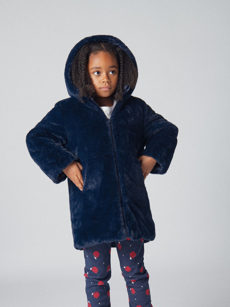 Parka réversible imprimé pommes pour fille