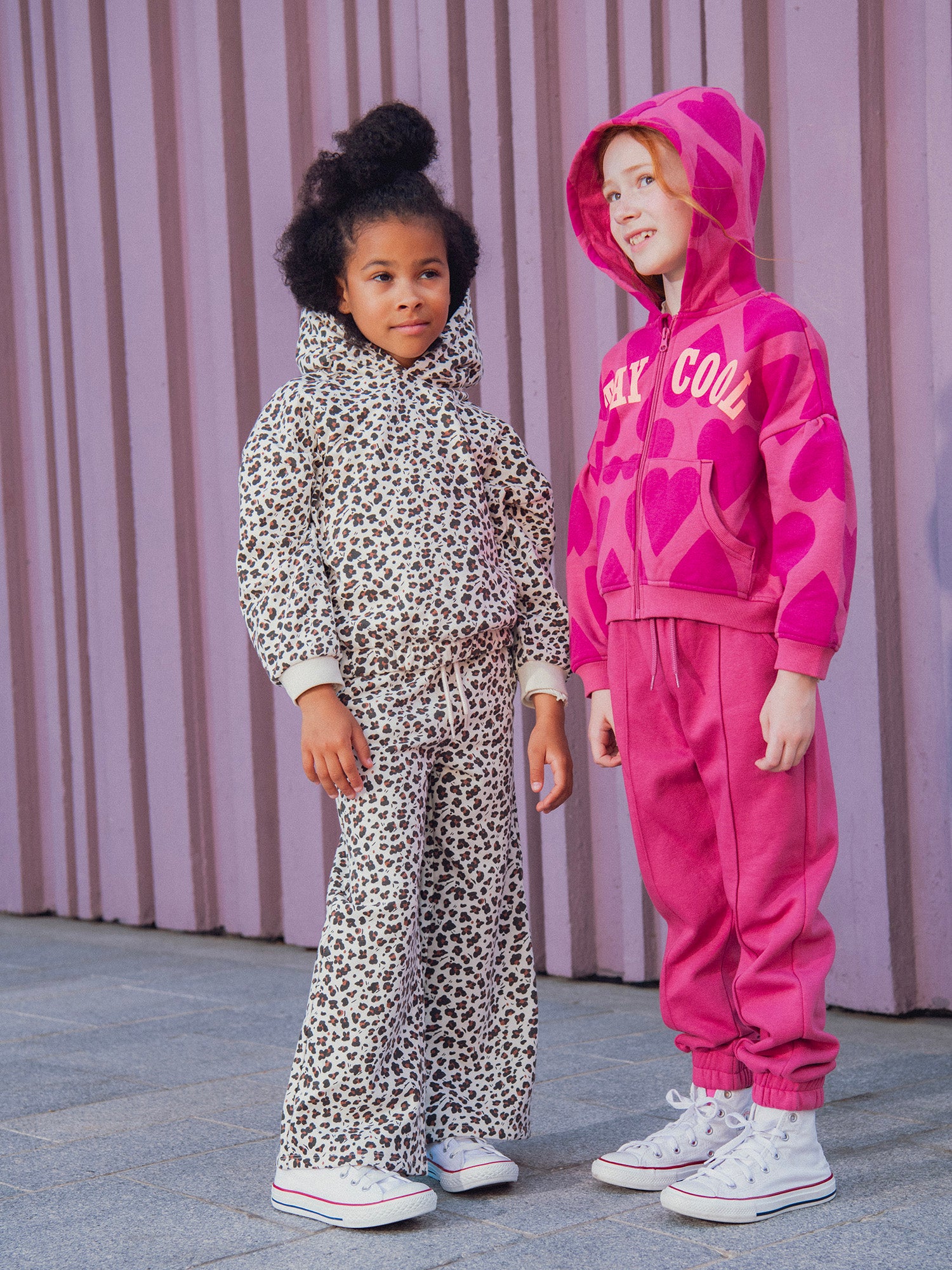 Haut de jogging beige a imprimé animal pour fille