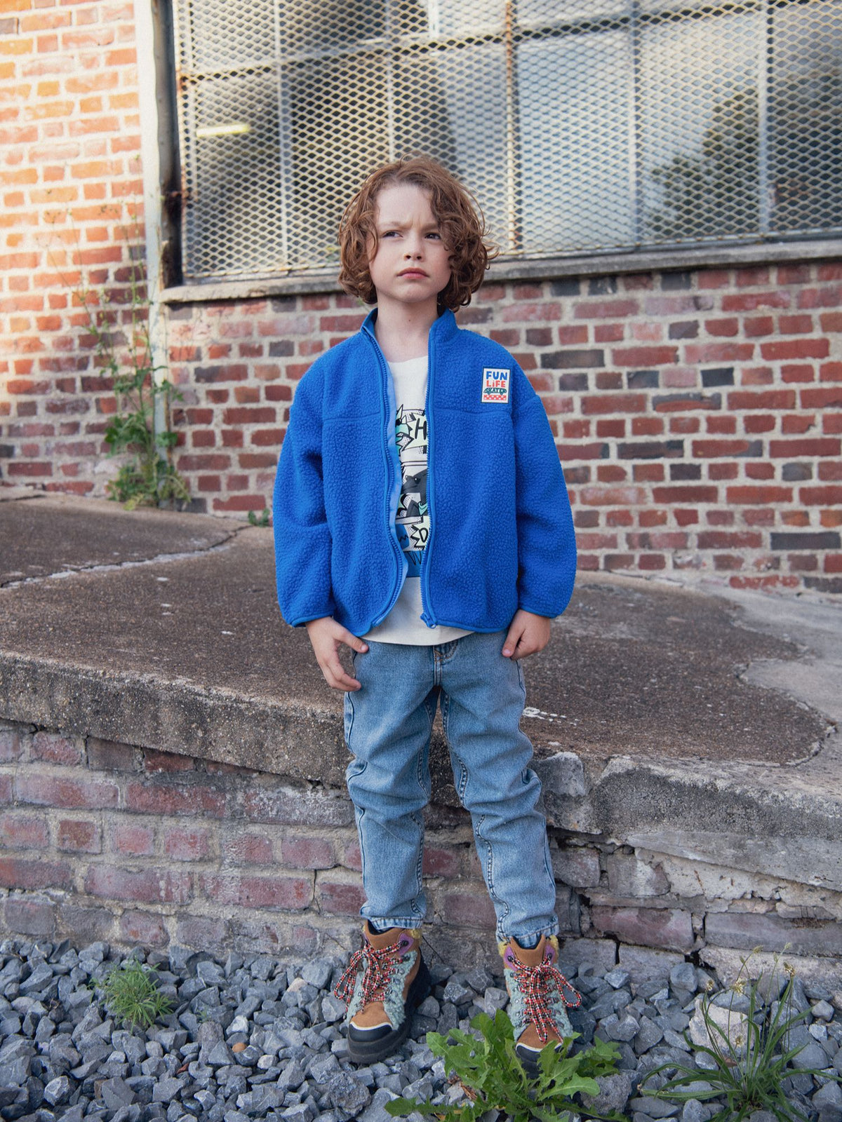 Gilet bleu zippé pour garçon
